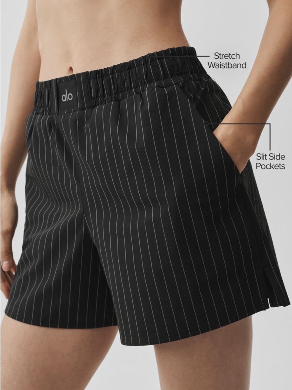 Alo Black Pinstripe Leggings - M
